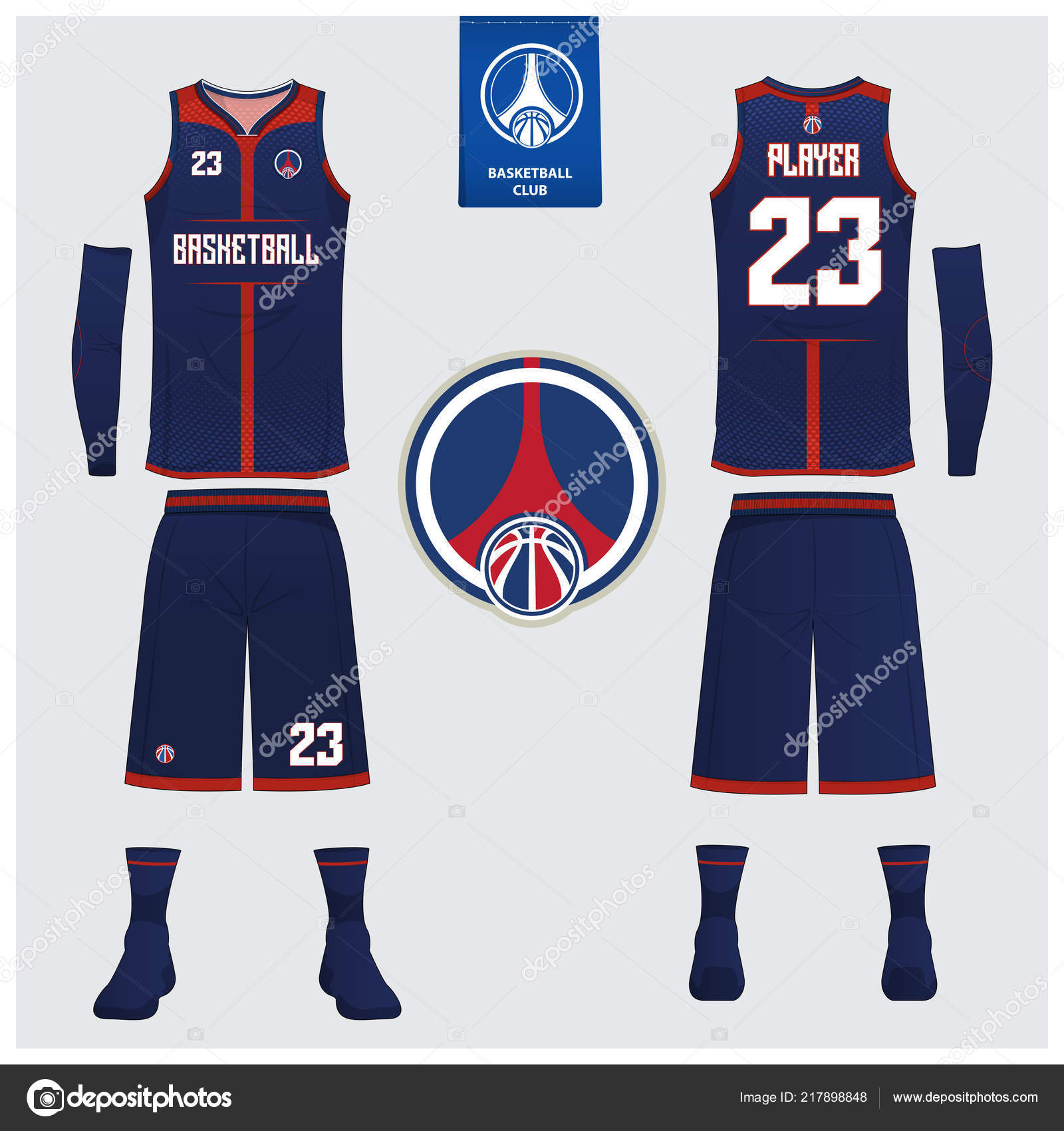 Basketball jersey design template. Uniform front and back. Sports