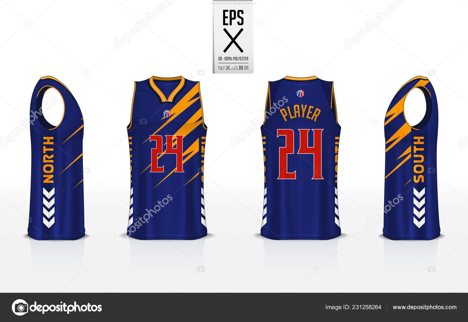 Basketball uniform template design. Tank top t-shirt mockup for