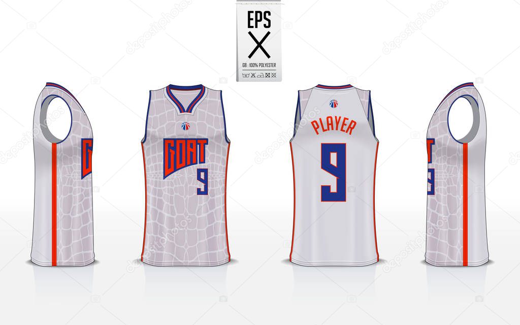 Download Basketball Uniform Template Design For Basketball Club Tank Top T Shirt Mockup For Basketball Jersey Front View Back View And Side View Basketball Shirt Vector Illustration Premium Vector In Adobe Illustrator Ai