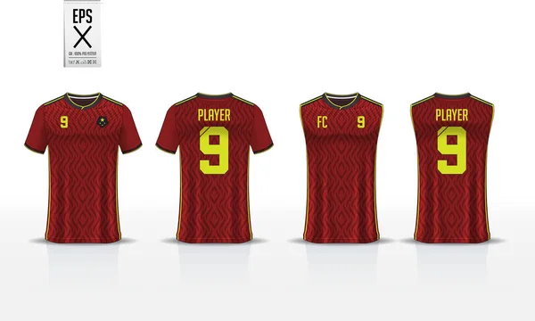 Shirt Sport Malldesign För Fotboll Jersey Fotboll Kit Och Linne — Stock vektor