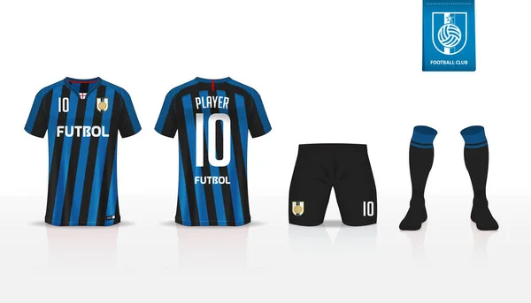 Camisola Futebol Esporte Shirt Kit Futebol Shorts Design Modelo Meia — Vetor de Stock