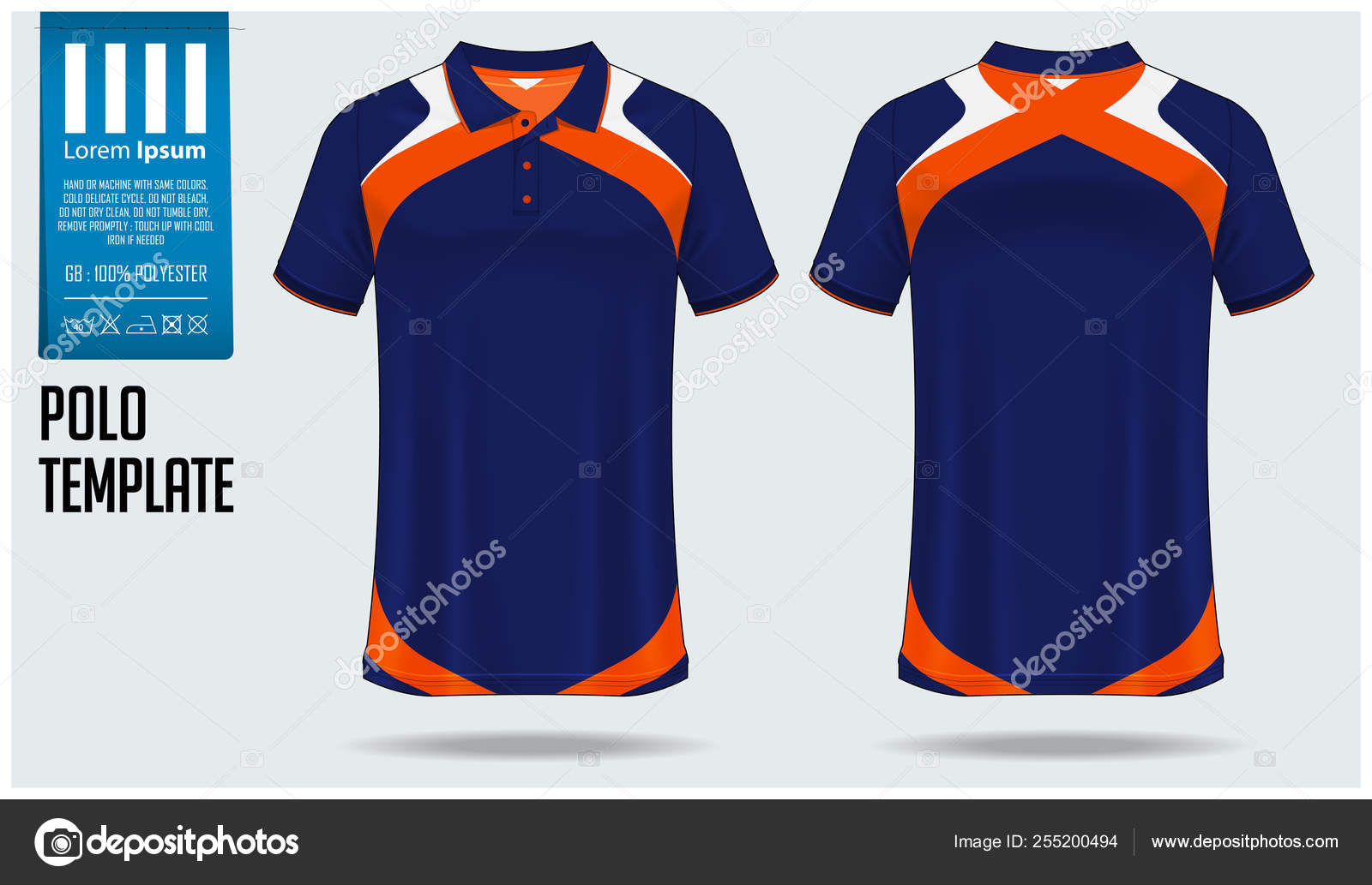 Polo t-shirt mockup template design for soccer jersey, football kit or ...