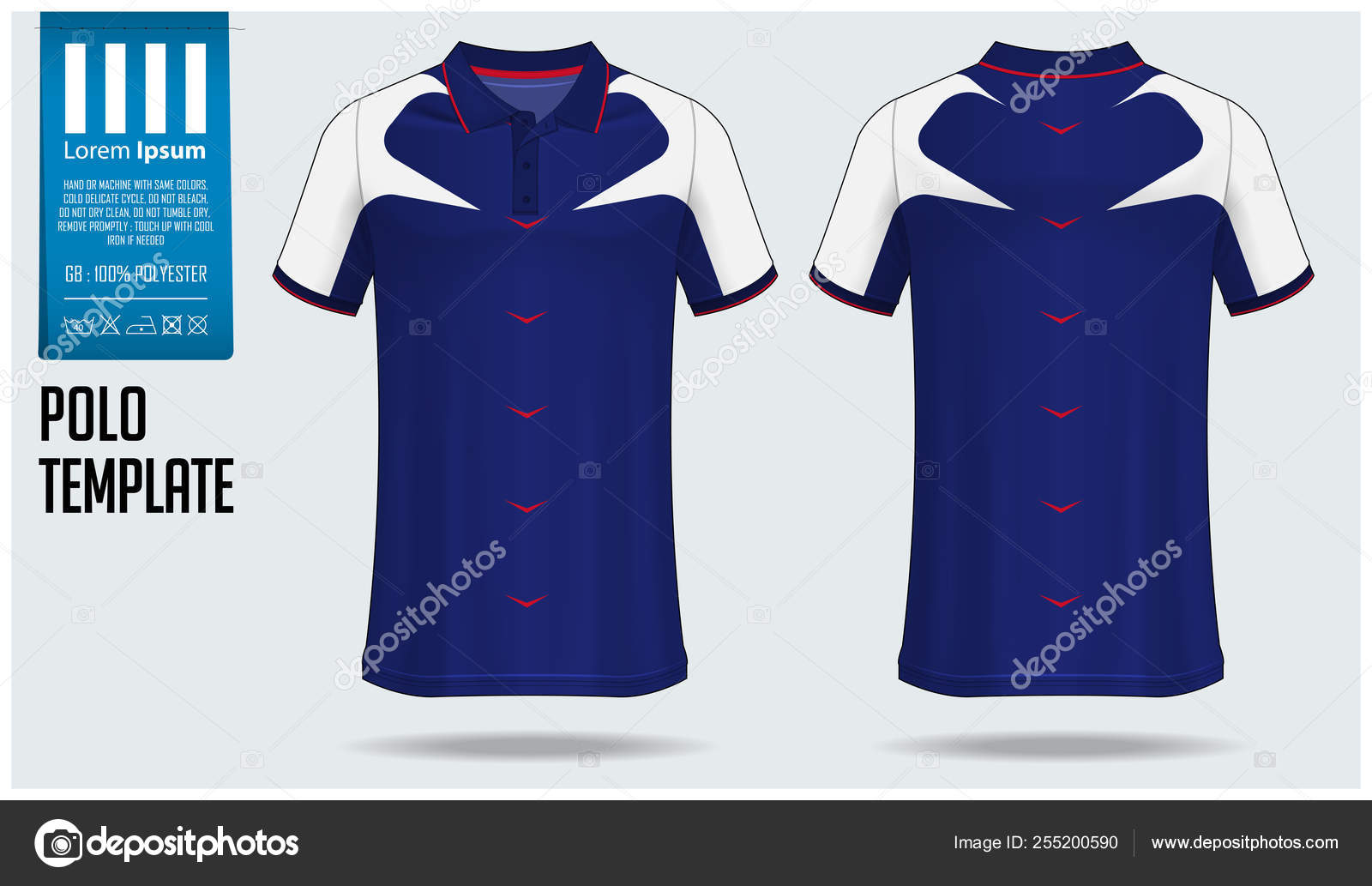 Polo t-shirt mockup template design for soccer jersey, football