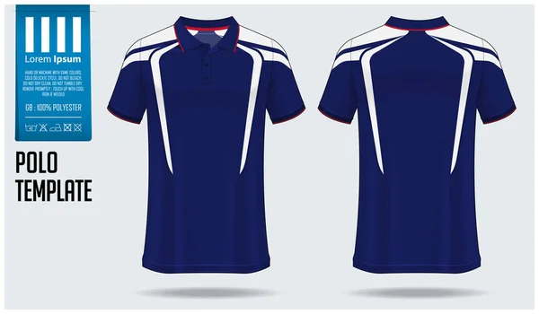 ポロ t シャツは、サッカー ジャージー、サッカー キットやスポーツウェアのテンプレートのデザインをモックアップ。スポーツのユニフォームの前を表示および背面図。T シャツは、スポーツ クラブのために模擬します。ファブリックのパターン。ベクトル図. — ストックベクタ