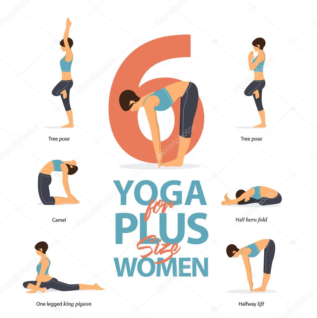 Conjunto de posturas de yoga mujer