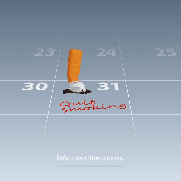 Quit Smoking Cigarettes. May 31st World No Tobacco Day. Broken cigarette marked date Quit Smoking on calendar 31th May. Stop To Smoke Cigarettes, Anti-Smoking Concepts. Vector Illustration. — Stock Vector