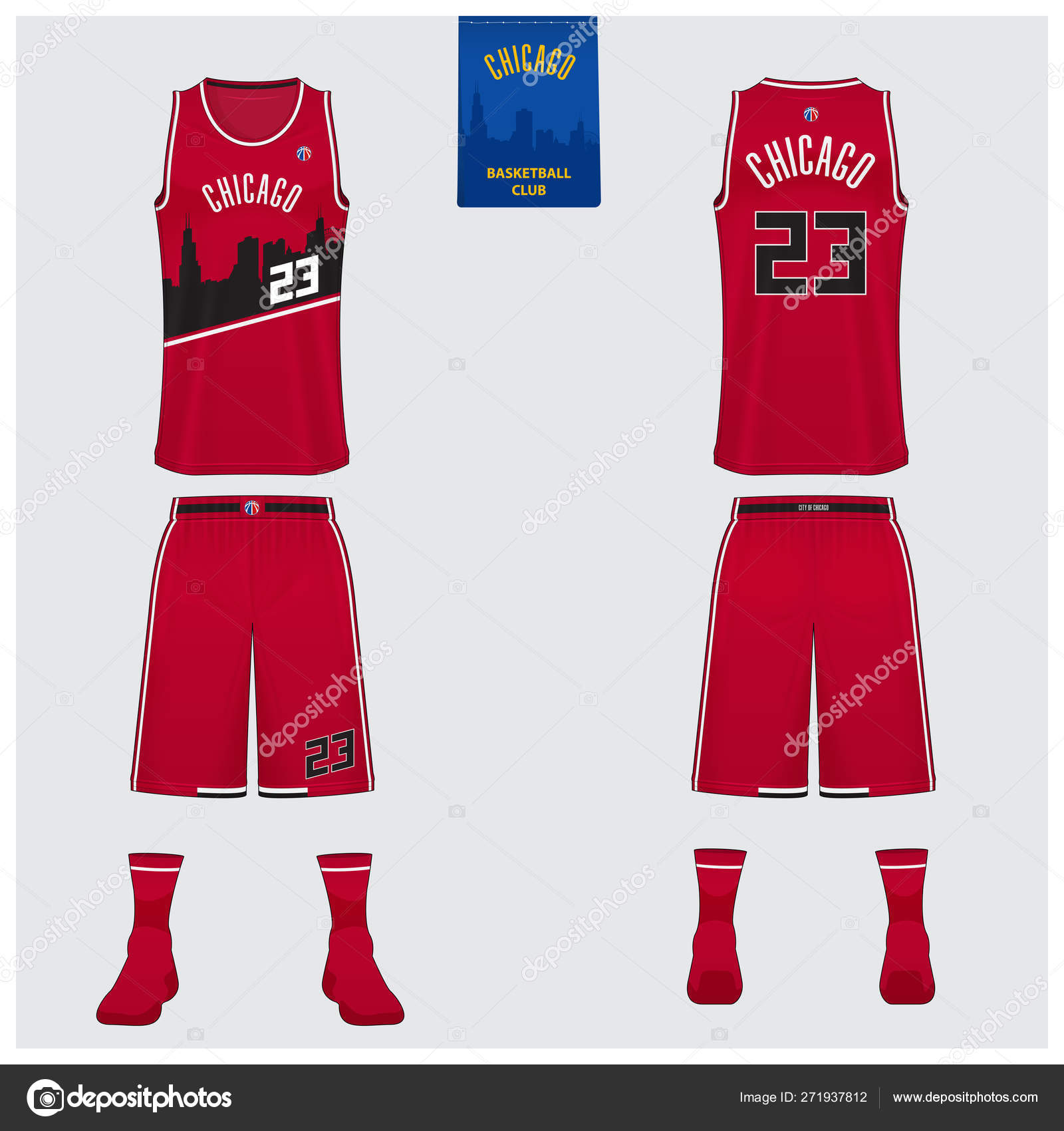 Basketball uniform mockup template design for basketball club. Tank top tshirt mockup for