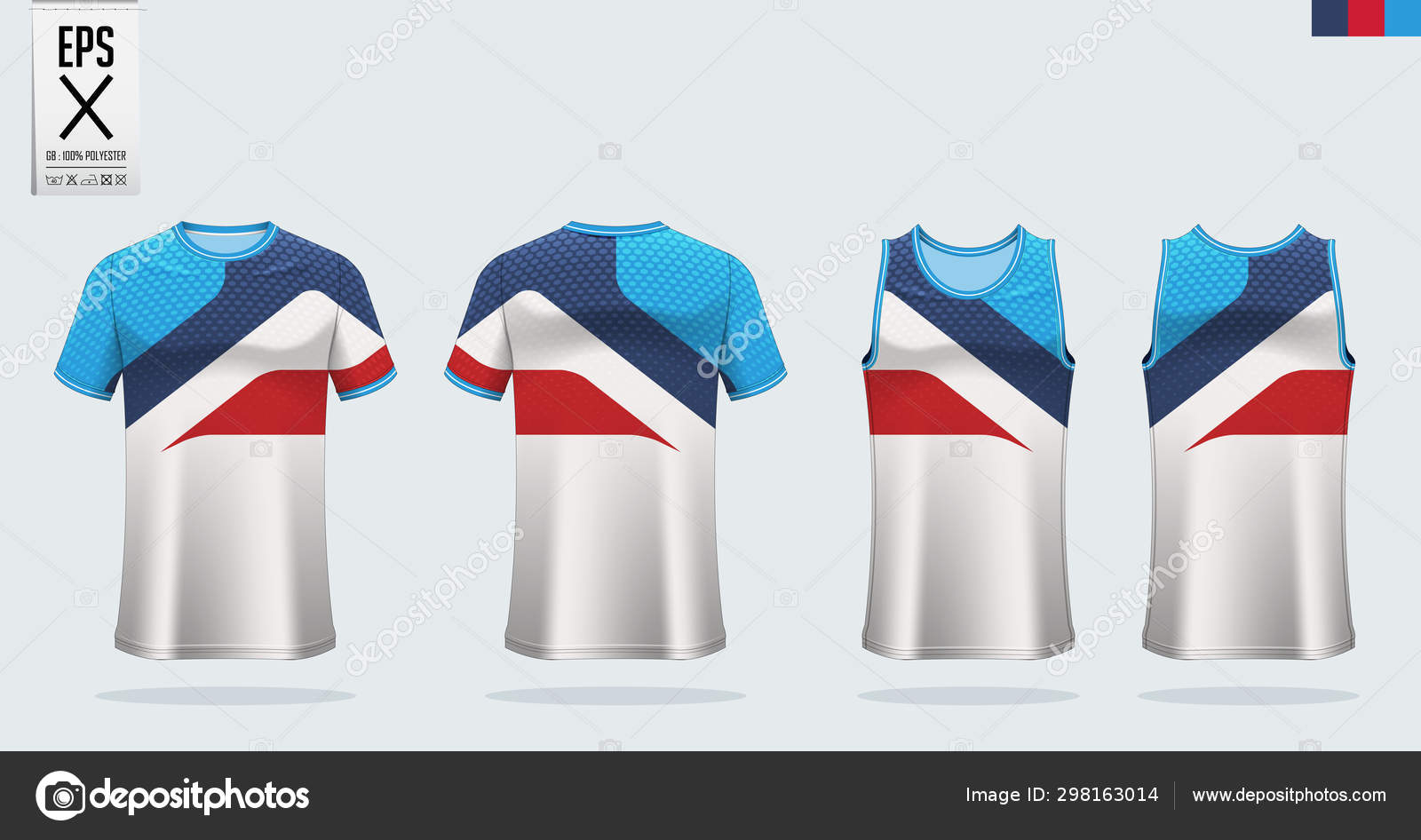 Download T Shirt Sport Mockup Template Design For Soccer Jersey Football Kit Tank Top For Basketball Jersey And Running Singlet Sport Uniform In Front View And Back View Vector Stock Vector Royalty Free Vector