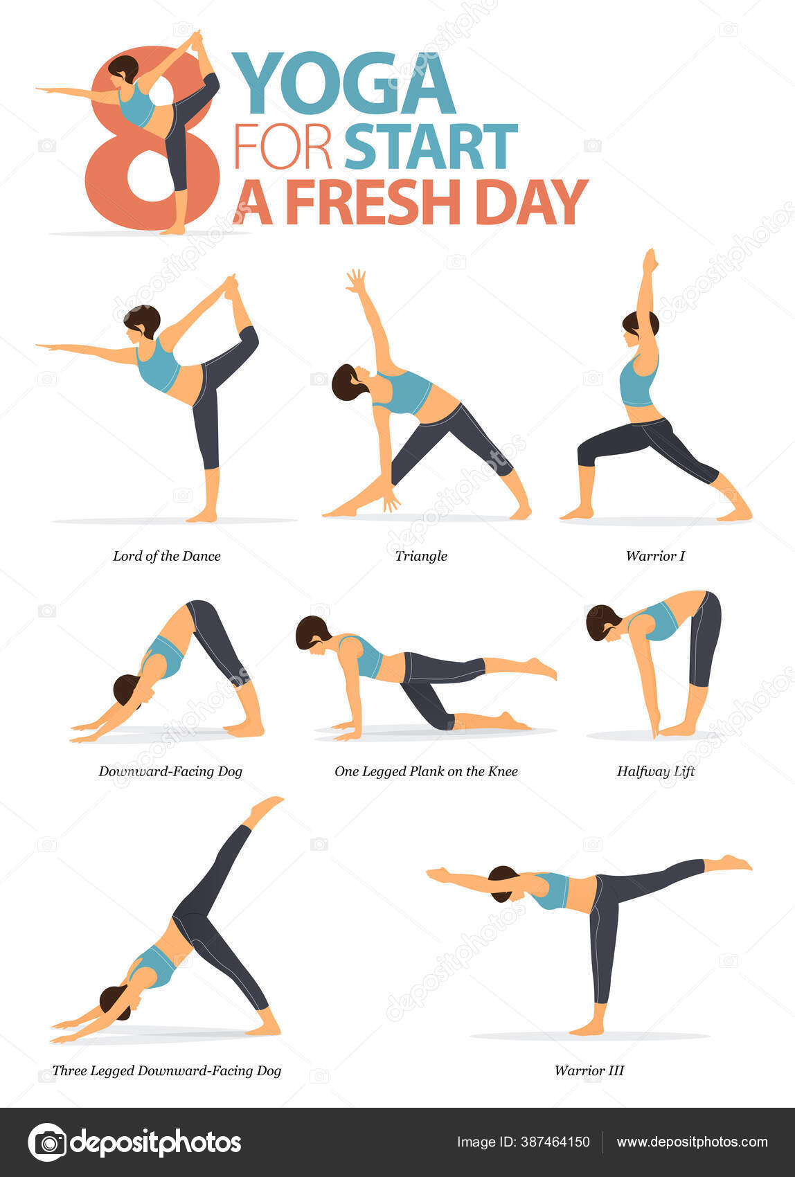 Инфографика Представлений Yoga Тренировки Дому Концепции Yoga.