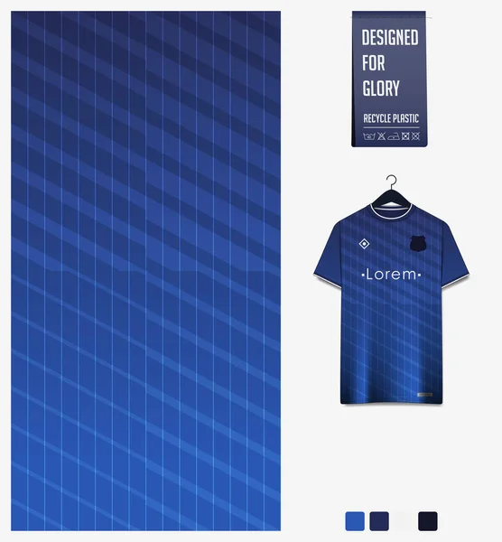 Gradiente Blu Geometria Forma Sfondo Astratto Design Tessuto Maglia Calcio — Vettoriale Stock