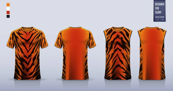 Patrón Tigre Camiseta Maqueta Diseño Plantilla Camiseta Deportiva Para Camiseta — Archivo Imágenes Vectoriales