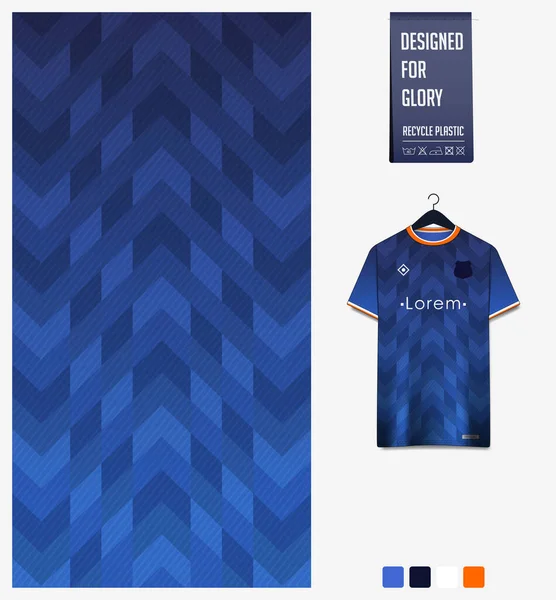 Textilní Design Provedení Blue Gradient Geometry Vzor Pro Fotbalový Dres — Stockový vektor