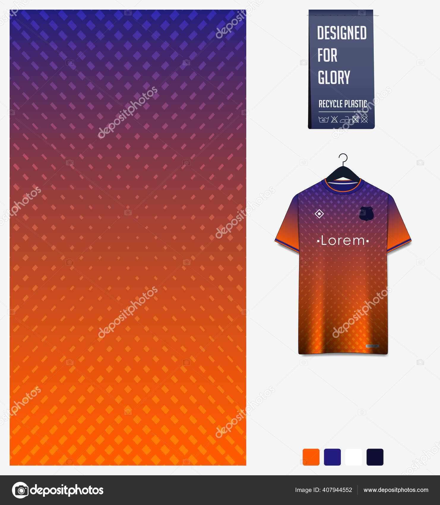 Fabric Textile Design Orange Gradient Geometry Shape Pattern Soccer