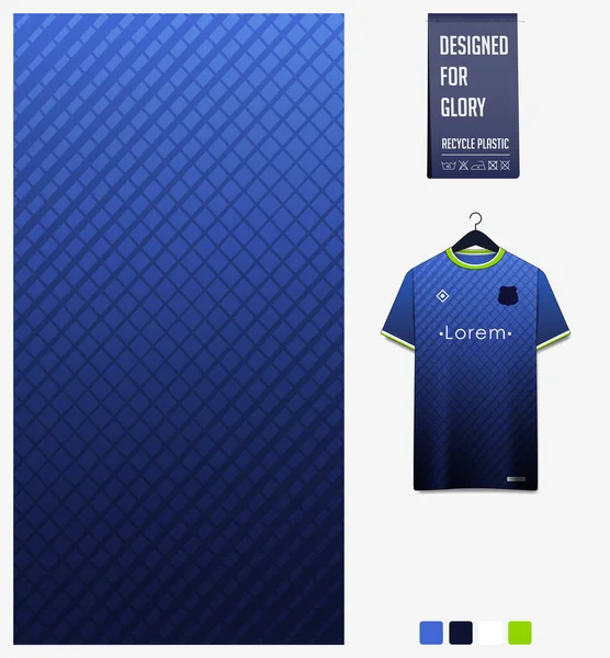 Textildesign Blauer Gradienten Geometrie Formgebung Für Fußballtrikots Fußballsets Fahrräder Rennsport — Stockvektor