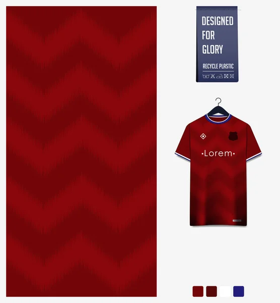 Fabric pattern design. Red gradient geometry shape textile pattern.Soccer jersey, football kit, bicycle, racing, e-sport, basketball or sports uniform.T-shirt mockup template. Abstract background. Vector Illustration.