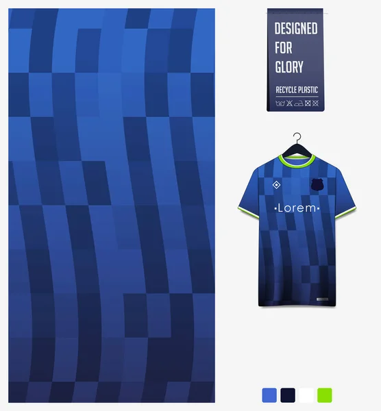 Diseño Patrón Tela Patrón Textil Forma Geometría Gradiente Azul Soccer — Archivo Imágenes Vectoriales