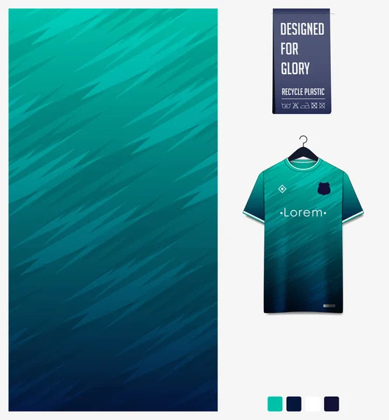 Fabric Textile Design Green Thunder Pattern Soccer Jersey Football Kit — Stock Vector
