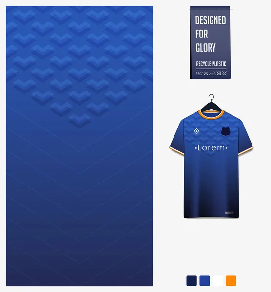 Patrón Geometría Sobre Fondo Degradado Azul Para Camiseta Fútbol Kit — Archivo Imágenes Vectoriales