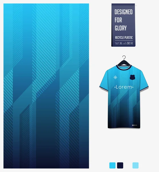 Modèle Géométrie Sur Fond Dégradé Bleu Pour Maillot Football Kit — Image vectorielle