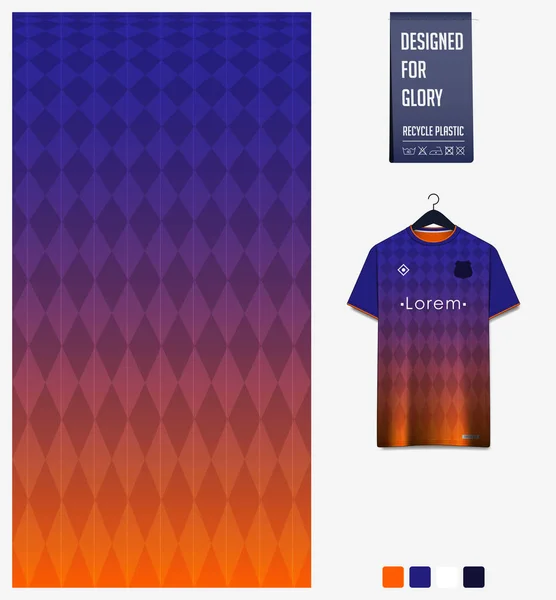 Diamant Patroon Blauwe Gradiënt Achtergrond Voor Voetbal Jersey Voetbal Kit — Stockvector
