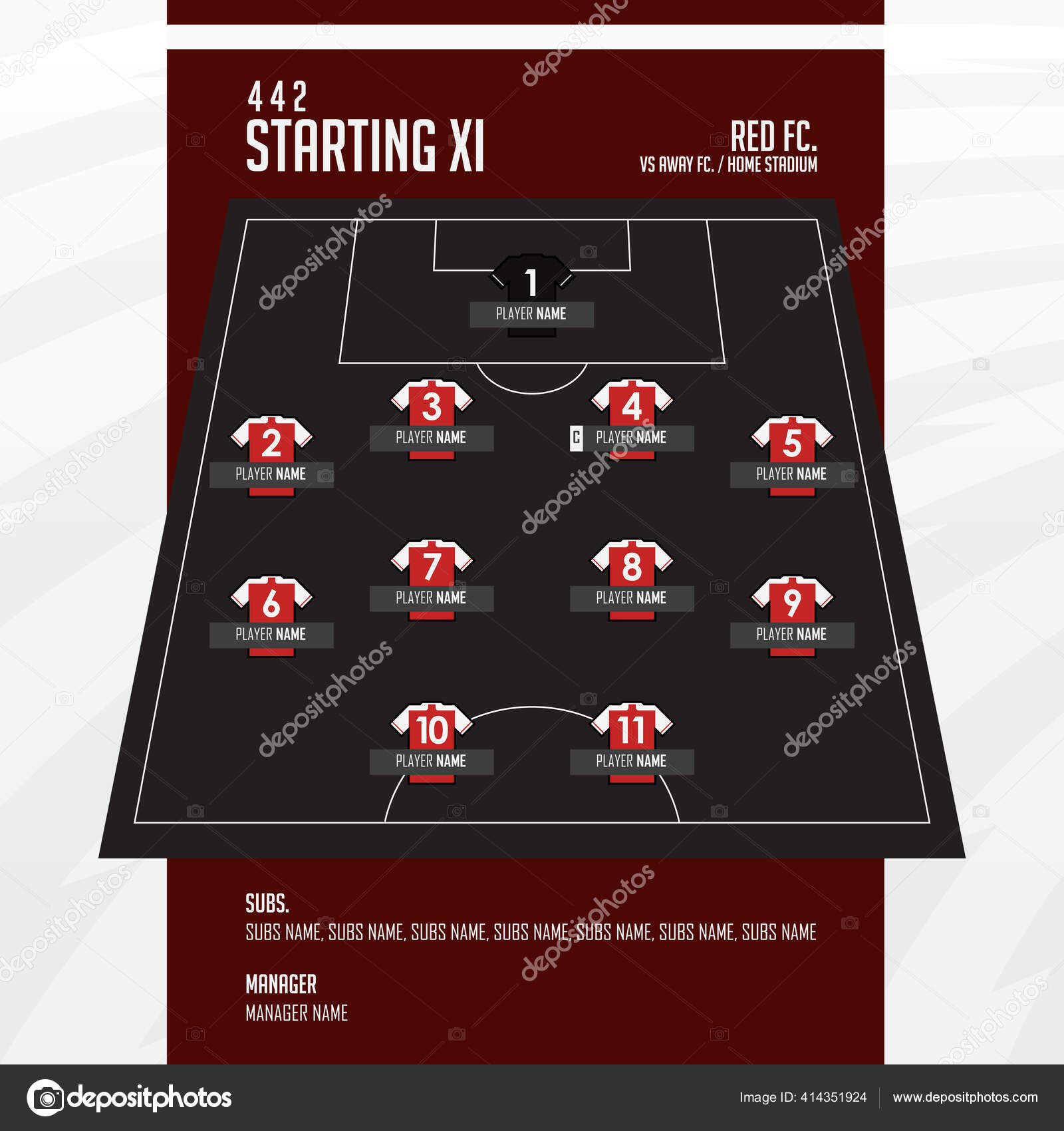 Infográfico Formação Jogos Futebol Futebol Conjunto Posição Jogador Futebol  Futebol imagem vetorial de tond.ruangwit@gmail.com© 414351924