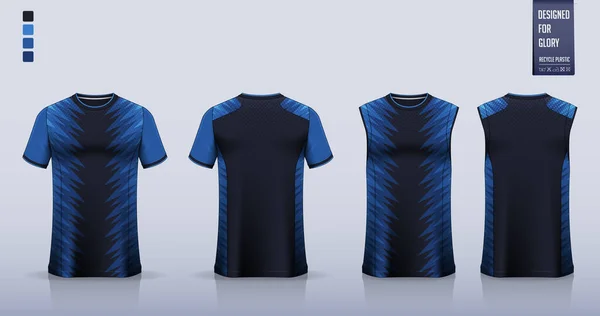 Blaue Shirt Attrappe Sport Shirt Vorlage Design Für Fußballtrikots Fußball — Stockvektor