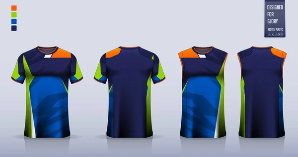 Shirt Mockup Nebo Sportovní Tričko Šablony Design Pro Fotbalový Dres — Stockový vektor