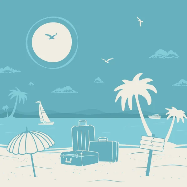 Vakantie thema en strand — Stockvector