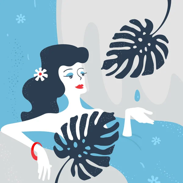 Ilustración vectorial de chica en el salón de spa — Archivo Imágenes Vectoriales