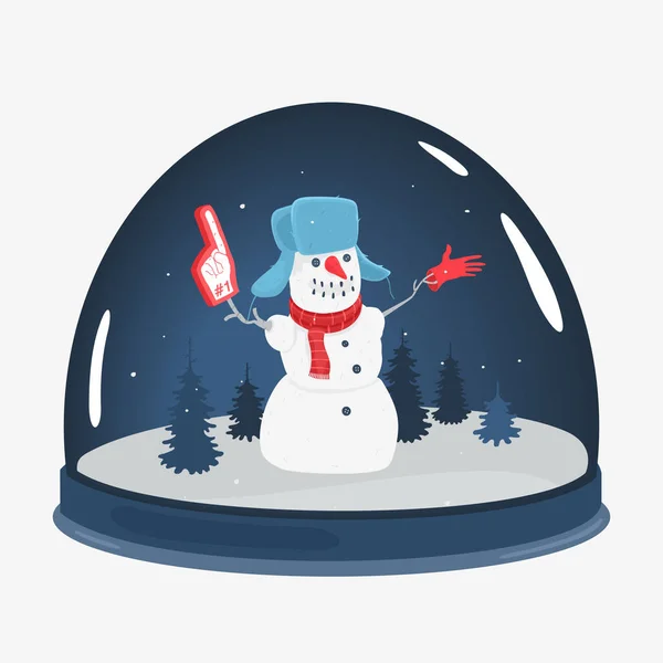 Illustration Vector The Cartoon Snowman Souvenir Toy — Stock Vector