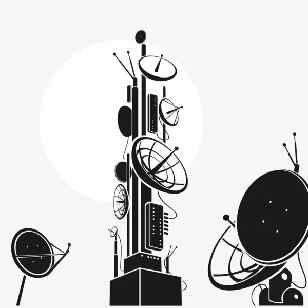 Vektor Illustration Silhouette Antennendesign — Stockvektor