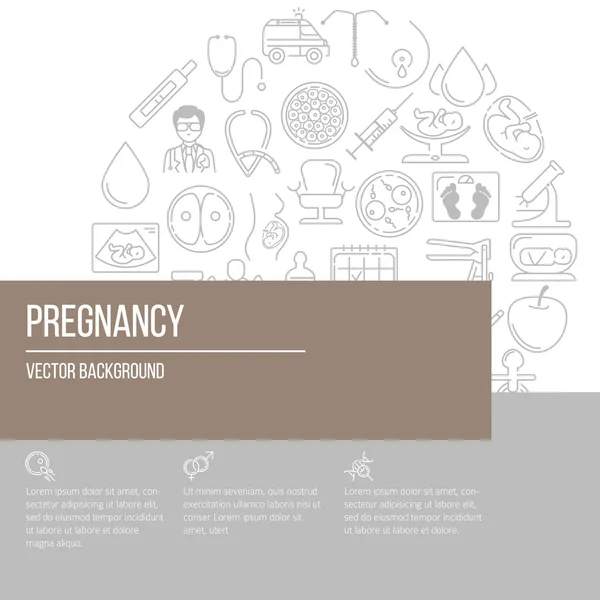 Plantilla de vector creativo perfecto. banner de embarazo y obstetricia — Vector de stock