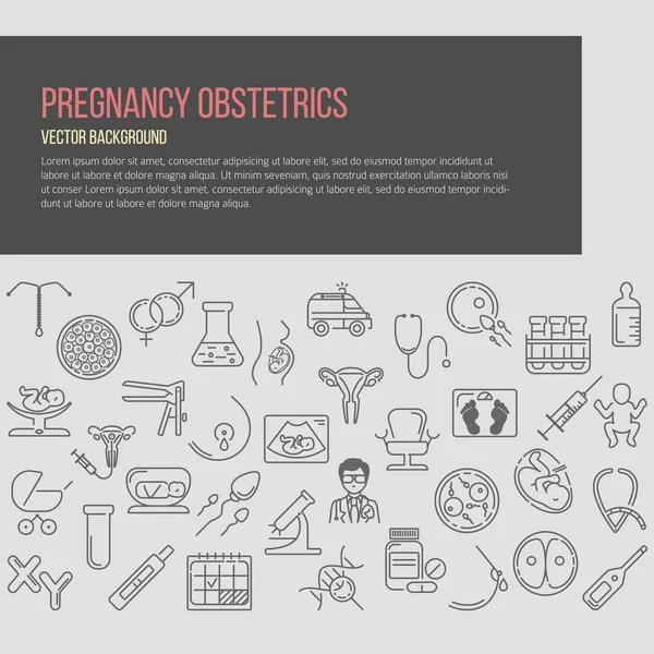 Modelo de vetor criativo perfeito. gravidez e obstetrícia bandeira — Vetor de Stock