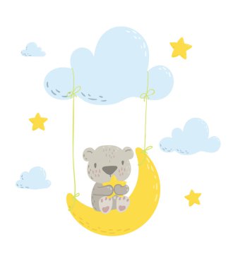 Sevimli düz el vektör davetiyeçizilmiş.