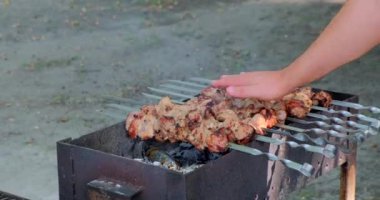 Şiş kebap. Kömür ızgarasında kızartılan domuz eti mi kuzu eti mi? Kalanı da ızgara et.