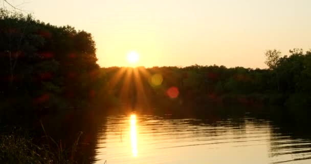 Campeggio Nella Natura Vicino Fiume Serata Tranquilla Riva Lago Con — Video Stock