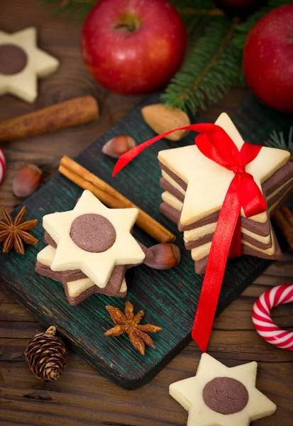 Galletas Festivas Caseras Decoraciones Navideñas — Foto de Stock