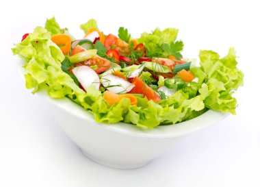 taze sebze salatası bakış beyaz arka plan üzerinde kapatın