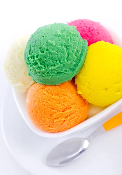 Close View Assorted Sweet Ice Cream — Stock Photo, Image