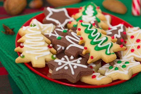 homemade festive cookies and holiday decorations