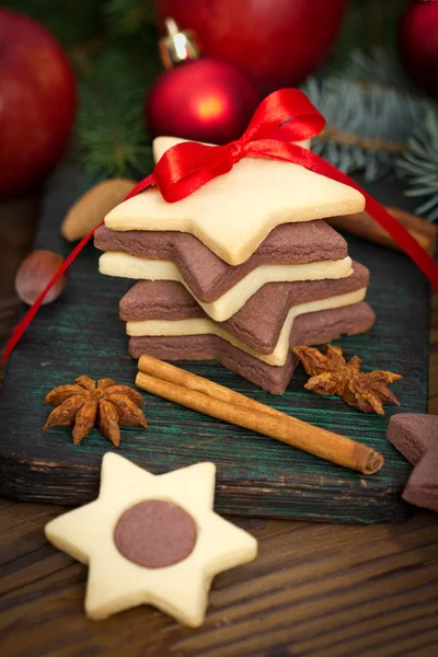 Vista Cerca Dulces Galletas Caseras Para Vacaciones Invierno — Foto de Stock