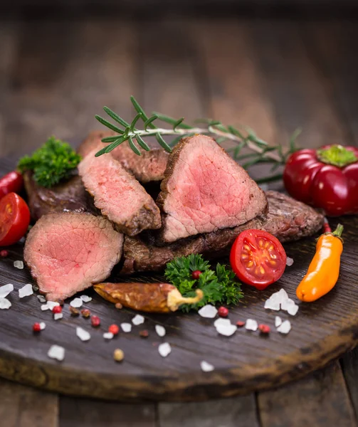 Vista Cerca Carne Asada Sabrosa — Foto de Stock