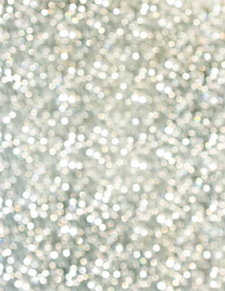 Full Frame Bright Silver Bokeh Glitter Background — Stock Photo, Image