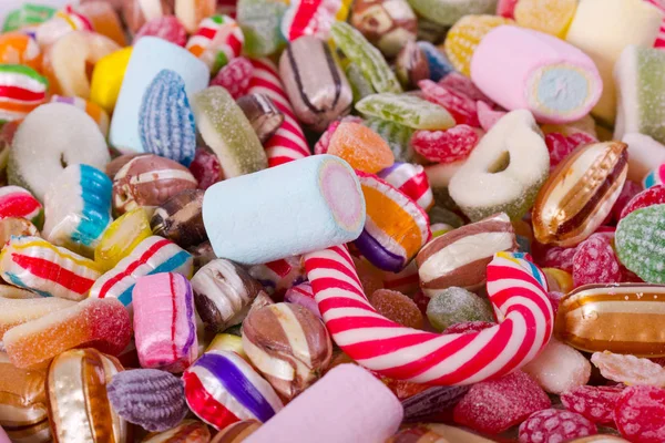Close View Colorful Candies Variety — Stock Photo, Image