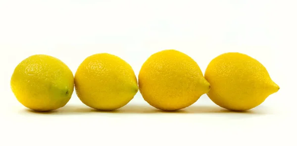 Närbild Färska Citroner Utsikt Vit Bakgrund — Stockfoto