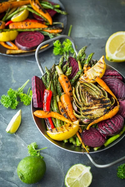 Verduras Asadas Saludables Sartén Imagen de stock