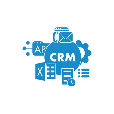 Crm müşteri ilişkileri yönetimi illüstrasyon vektörü 