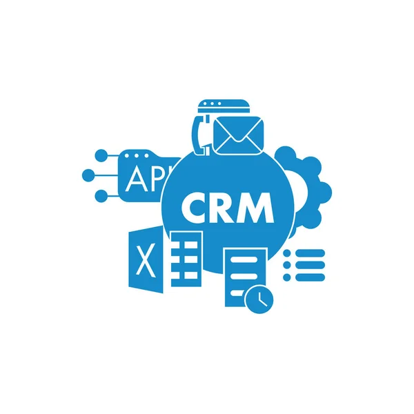 Crm müşteri ilişkileri yönetimi illüstrasyon vektörü 
