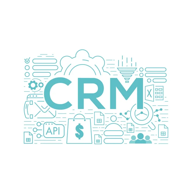 Crm Gestión Relaciones Con Cliente Vector Ilustración — Vector de stock