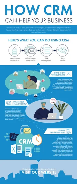 Crm müşteri ilişkileri yönetimi illüstrasyon vektörü 